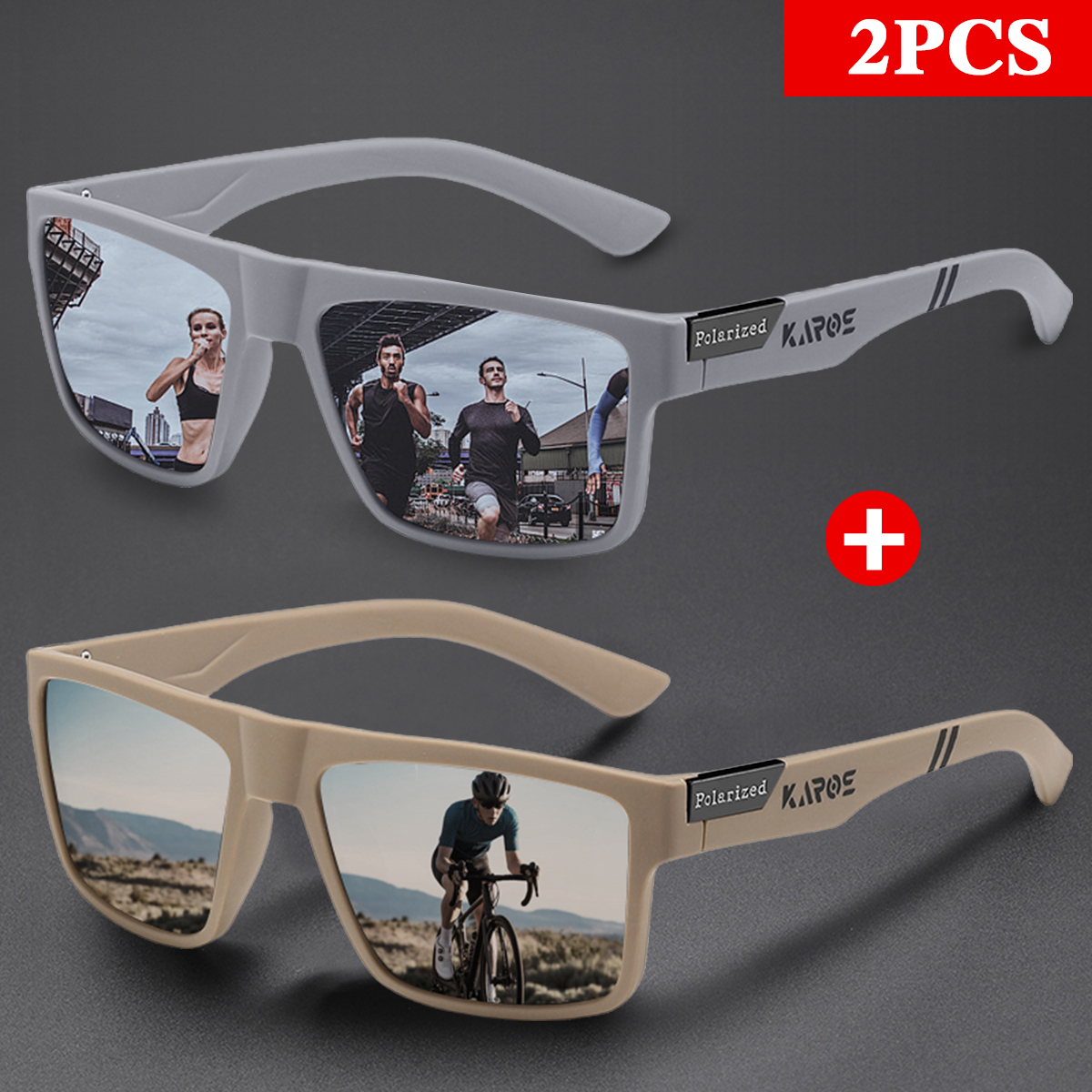 KAROS 2PCS Retro Square Polari - Fishing Sunglasses Polarized incelemesi ve fiyatı