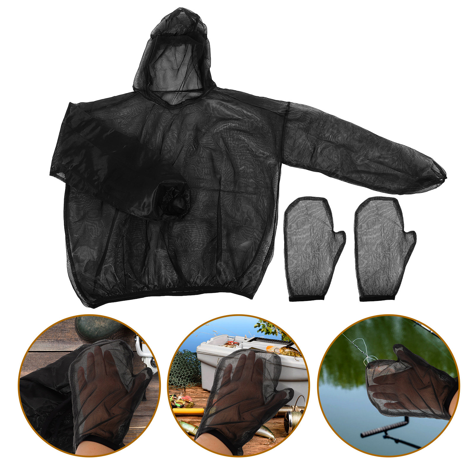 1Set Anti Insect Mesh Suit Ful - Fishing Gloves incelemesi ve fiyatı