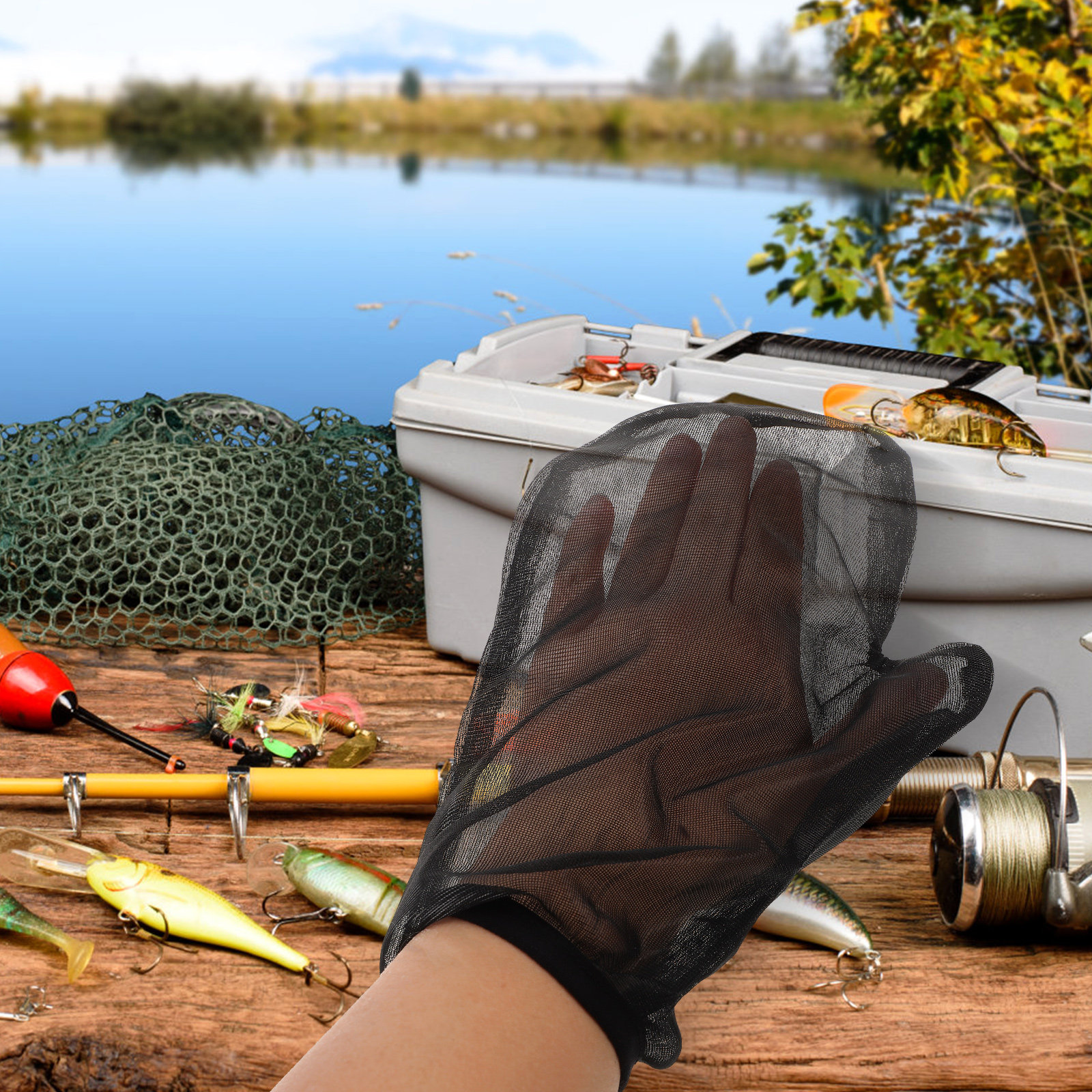 1Set Anti Insect Mesh Suit Ful - Fishing Gloves incelemesi ve fiyatı