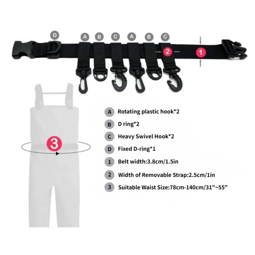 1Pcs Adjustable Wading Belts F - Fishing Belt incelemesi ve fiyatı