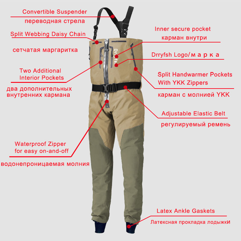 Zippered Waterproof Wader With - Fishing Waders incelemesi ve fiyatı
