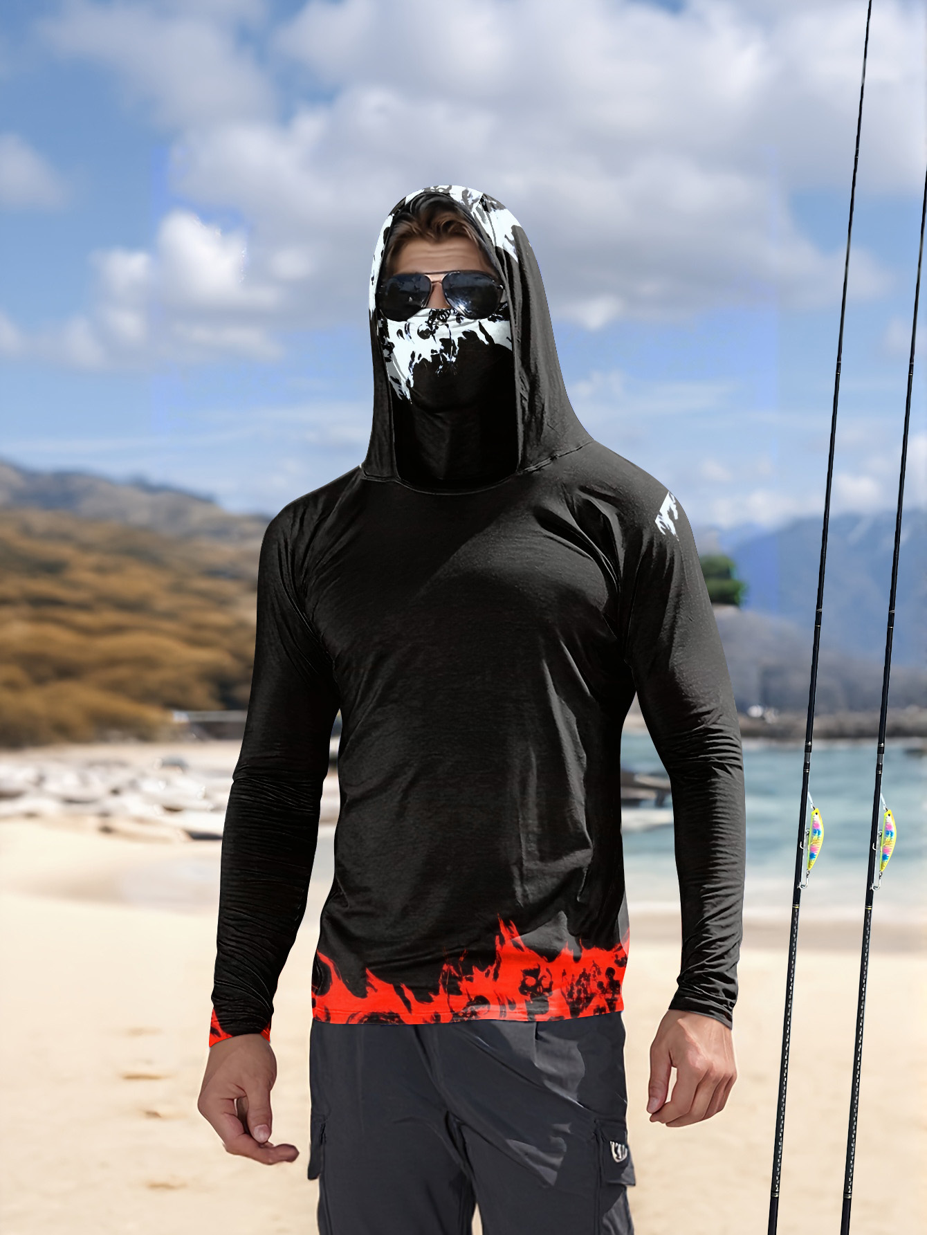 Men Hood Fishing Shirt long sl - Fishing Shirt Uv Protection incelemesi ve fiyatı