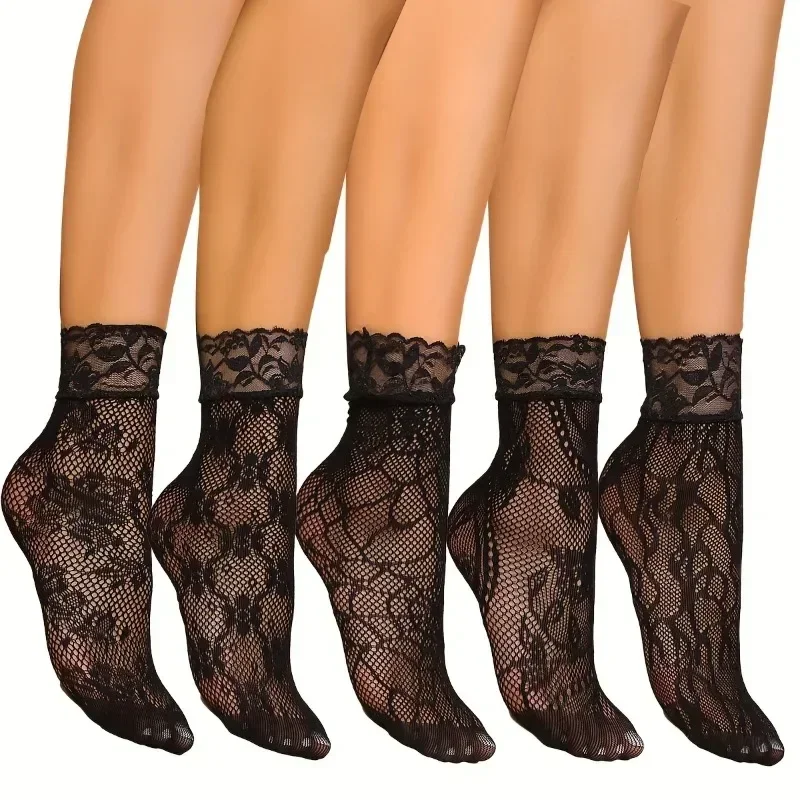 5 Pairs Floral Lace Socks Thin - Fishing Socks incelemesi ve fiyatı