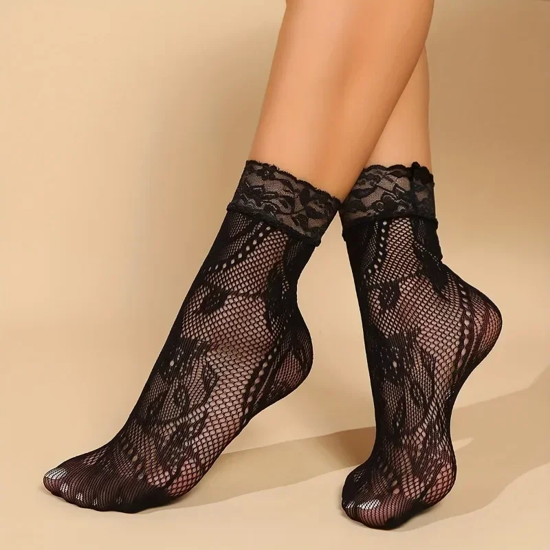 5 Pairs Floral Lace Socks Thin - Fishing Socks incelemesi ve fiyatı
