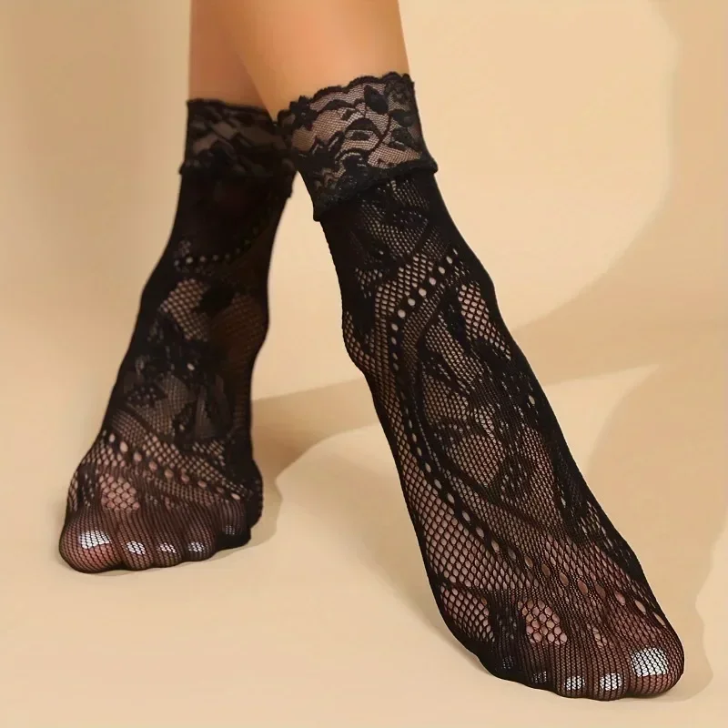 5 Pairs Floral Lace Socks Thin - Fishing Socks incelemesi ve fiyatı