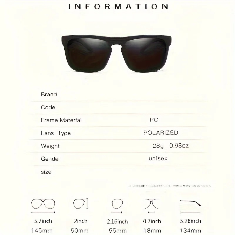 1/2pcs Square Sport Sunglasses - Fishing Sunglasses Polarized incelemesi ve fiyatı