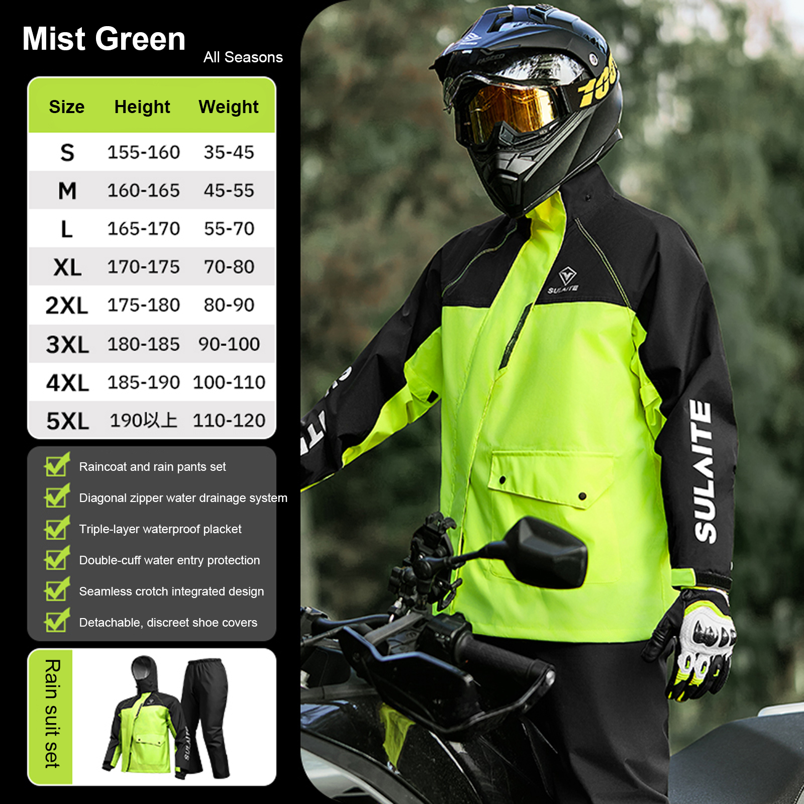 Motorcycle Rain Suit for Men & - Fishing Rain Suit incelemesi ve fiyatı