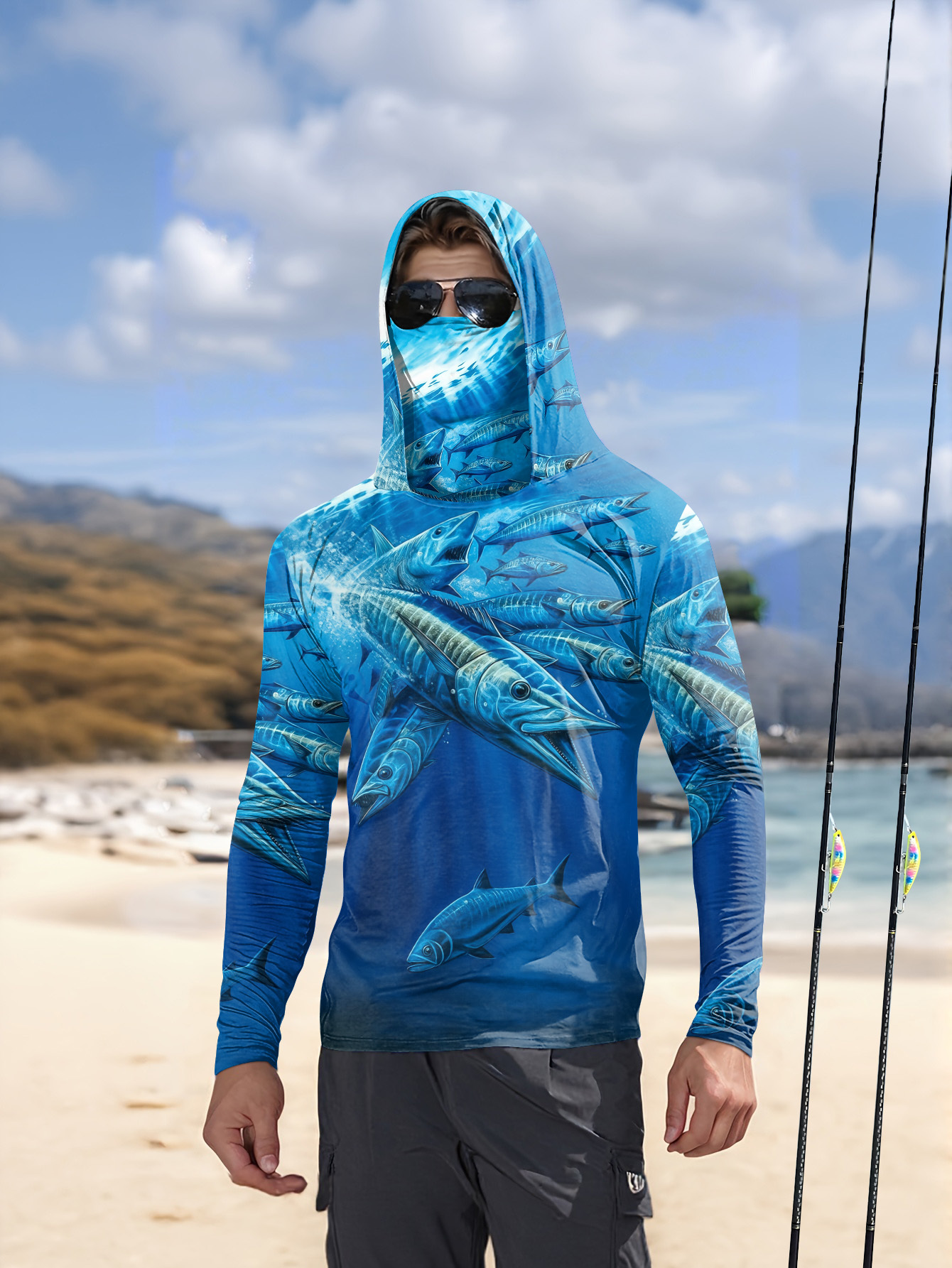 Men Hood Fishing Shirt long sl - Fishing Hoodie incelemesi ve fiyatı