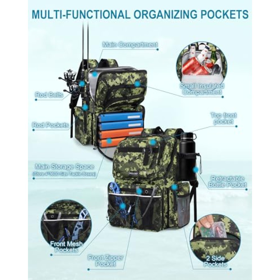 Fishing Backpack with Rod Hold - Fishing Backpack incelemesi ve fiyatı
